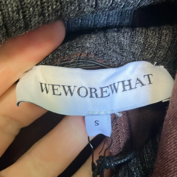 NWT WeWoreWhat Ribbed Brown Blazer and Pants Set with Black Belt Suit - Picture 4 of 7